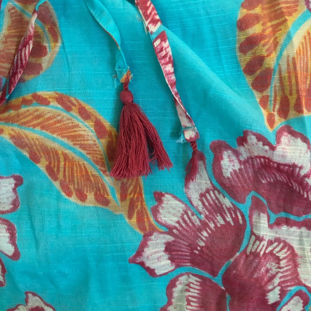 Floral Midi Dress in Blue & Fushia by The Good Journey Sz Small - Picture 10 of 12